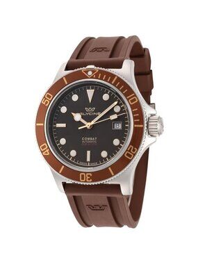 NWT Authentic Glycine Combat Sub Sport Automatic Brown Dial Men's Watch